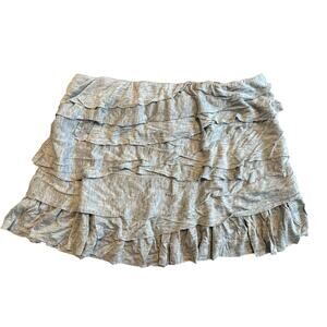 NWT Bebe Vintage Y2K Gray Low Rise Tiered Ruffle Mini Skirt S